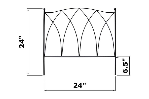 24 x 10 láb méretű, dekoratív kerti szegély, állati sorompó drótkerítés panel